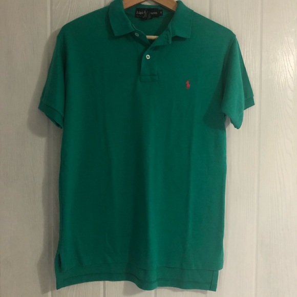 Ralph Lauren Blue Label Other - Ralph Lauren Classic Polo Shirt Green Pink Logo M